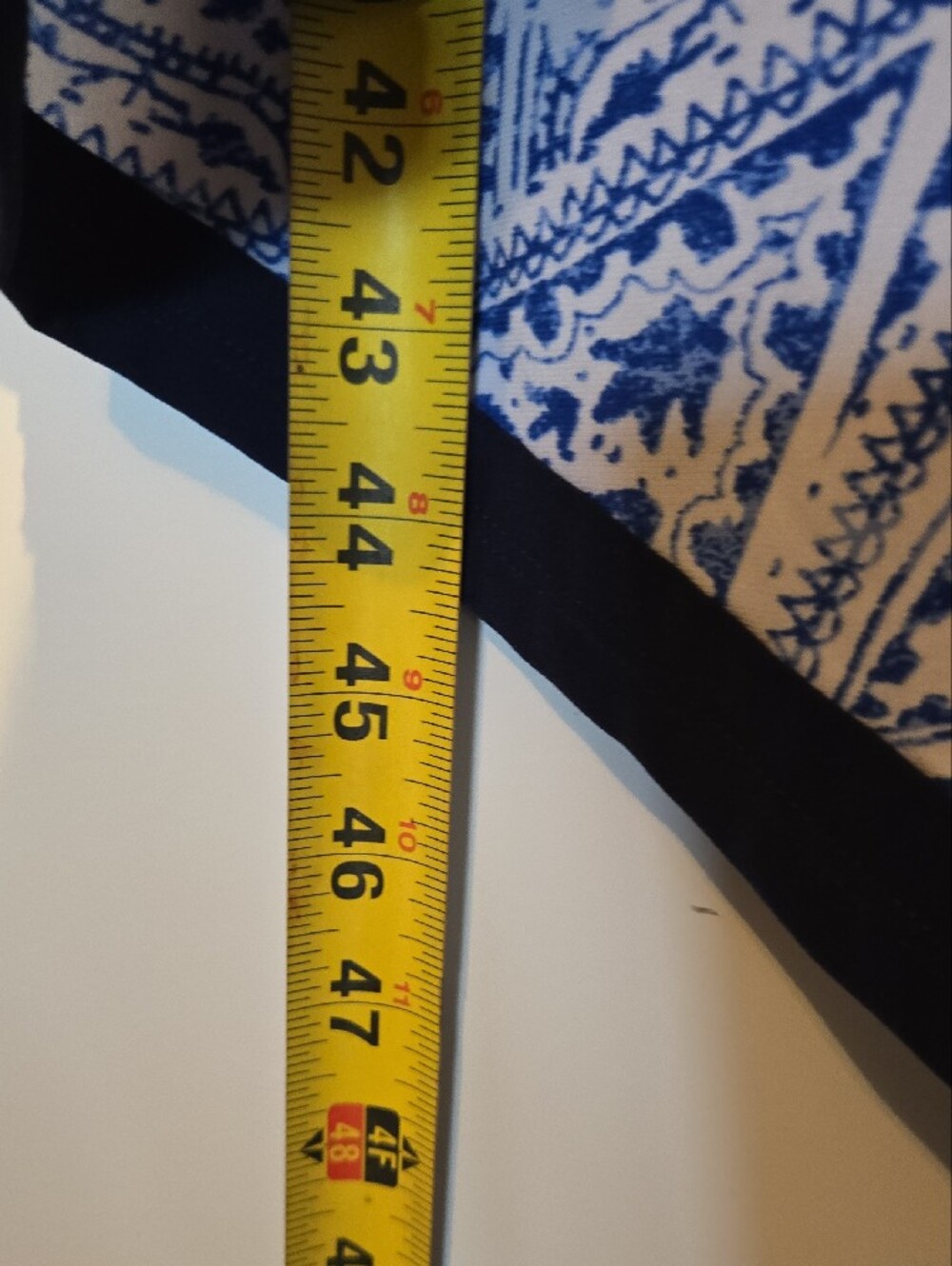 Luxe Blue & White Paisley Asymmetrical Maxi Dress - Picture 4 of 5